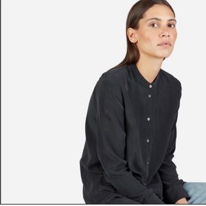 Everlane Black Silk Buttondown